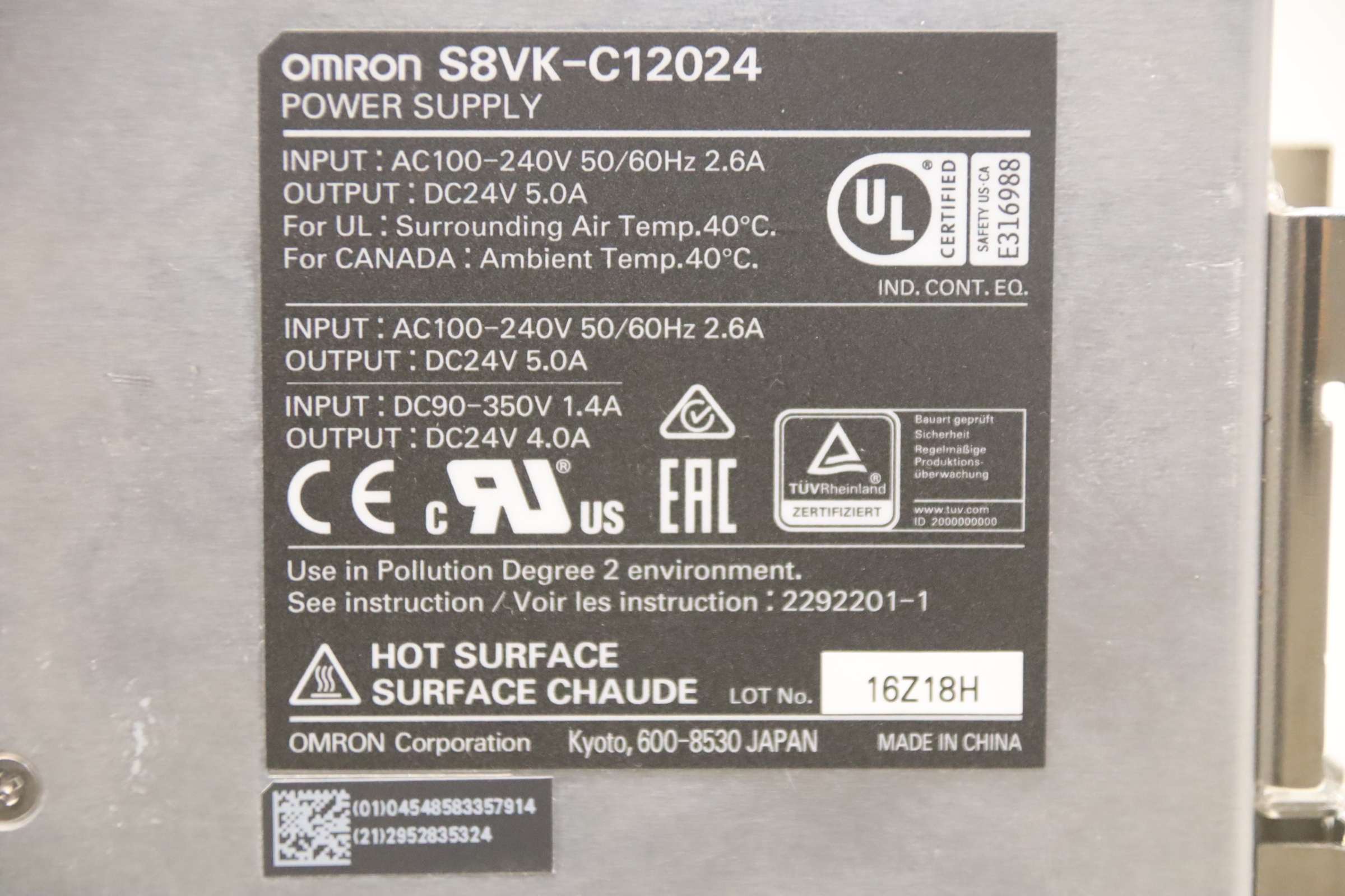 Power Supply Hutschienen-Netzteil von Omron - S8VK-C12024 – Bild 4