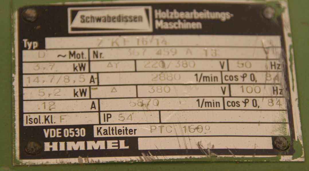 Fräsmotor für Kantenbearbeitungsmaschinen von Schwabedissen - ZKF16/14 – Bild 4