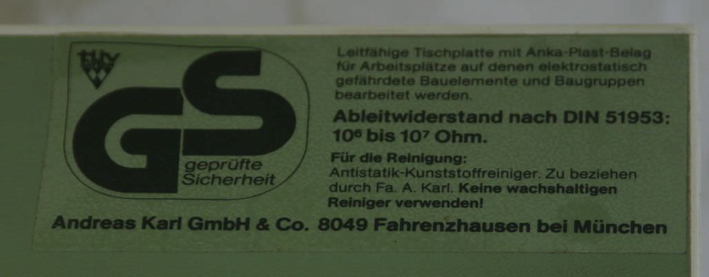 Elektriker Werkbank ESD Arbeitsplatz von Andres Karl - Leitfaehige Tischplatte – Bild 6