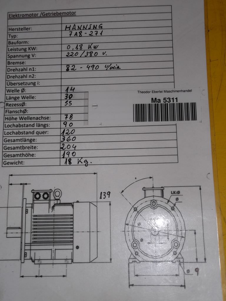 regelbarer Getriebemotor 0,18 kW 82-490 U/min von Lenze - 11.512.03.00.0 – Bild 8