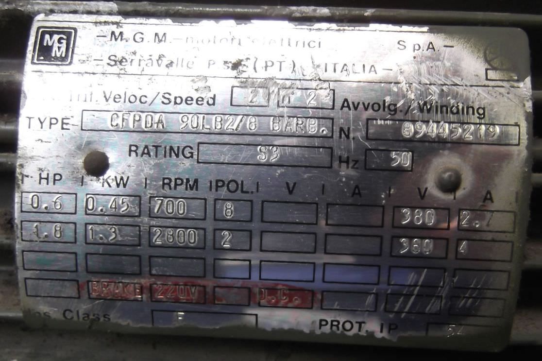 Getriebemotor 0,45/1,3 kW 3,25/15 U/min von MGM - FCPDA90LB2/8BARD – Bild 9