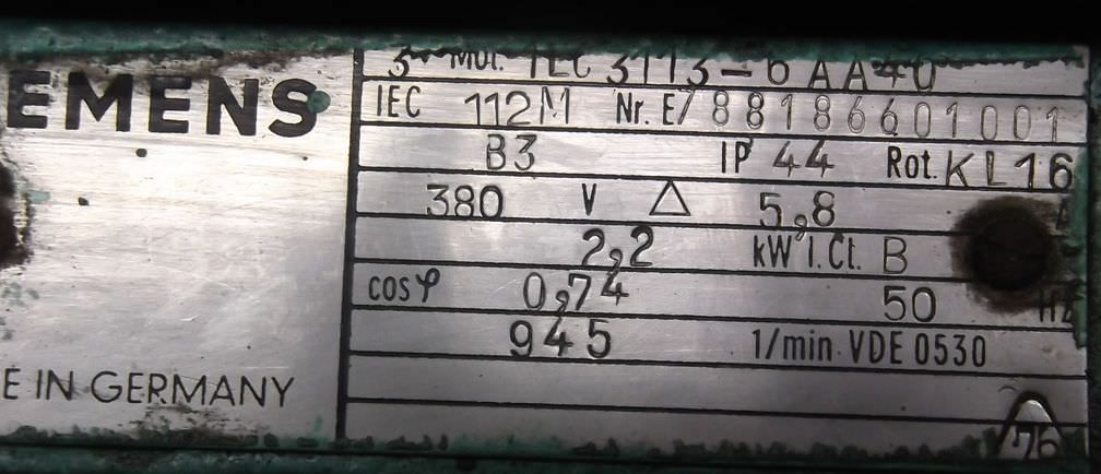 Elektromotor 2,2 kW 945 U/min von Siemens - 1LC3113-6AA40 – Bild 11