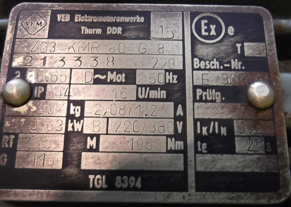 Getriebemotor 0,33 kW 16 U/min von VEM - ZG3KMR80G8 – Bild 4