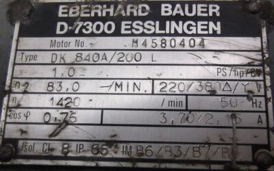 Getriebemotor 0,75 kW 83 U/min von Bauer - DK840A/200L – Bild 9
