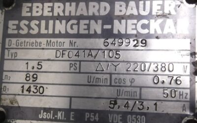 Getriebemotor 1,1 kW 89 U/min von Bauer - DF041A/105 – Bild 8