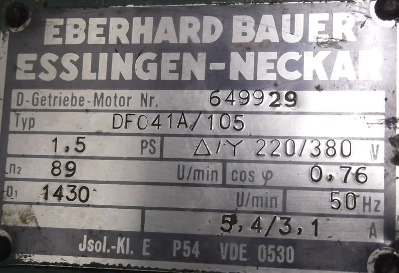 Getriebemotor 1,1 kW 89 U/min von Bauer - DF041A/105 – Bild 8