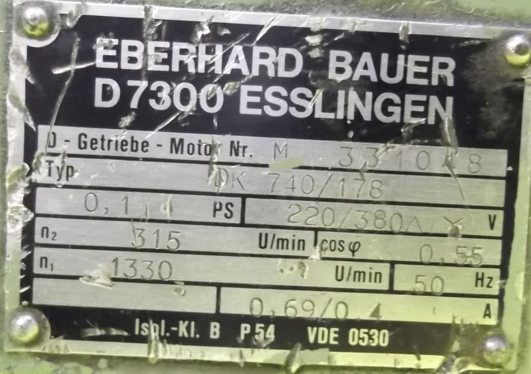 Getriebemotor 0,075 kW 315 U/min von Bauer - DK740/178 – Bild 4