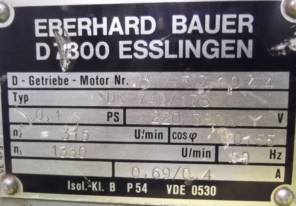 Getriebemotor 0,075 kW 315 U/min von Bauer - DK740/178 – Bild 8