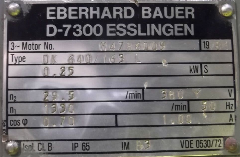 Getriebemotor 0,25 kW 29,5 U/min von BAUER - DK640/163L – Bild 5