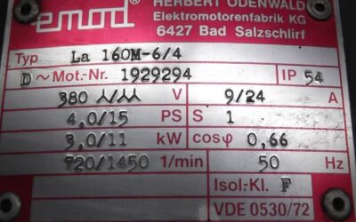 Elektromotor 3/11 kW 720/1450 U/min von Emod - La160M-6/4 – Bild 4