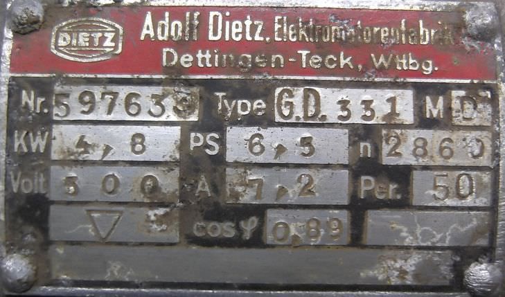 Elektromotor 4,8 kW 2860 U/min von Dietz - GD331 – Bild 4