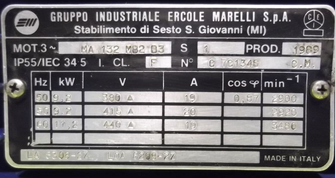Elektromotor 9,2 kW 2900 U/min von Marelli - MA132MB2 – Bild 4