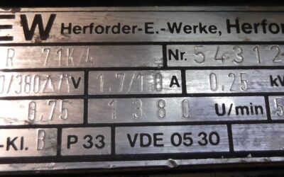 Elektromotor 0,25 kW 1380 U/min von HEW - R71K/4 – Bild 4