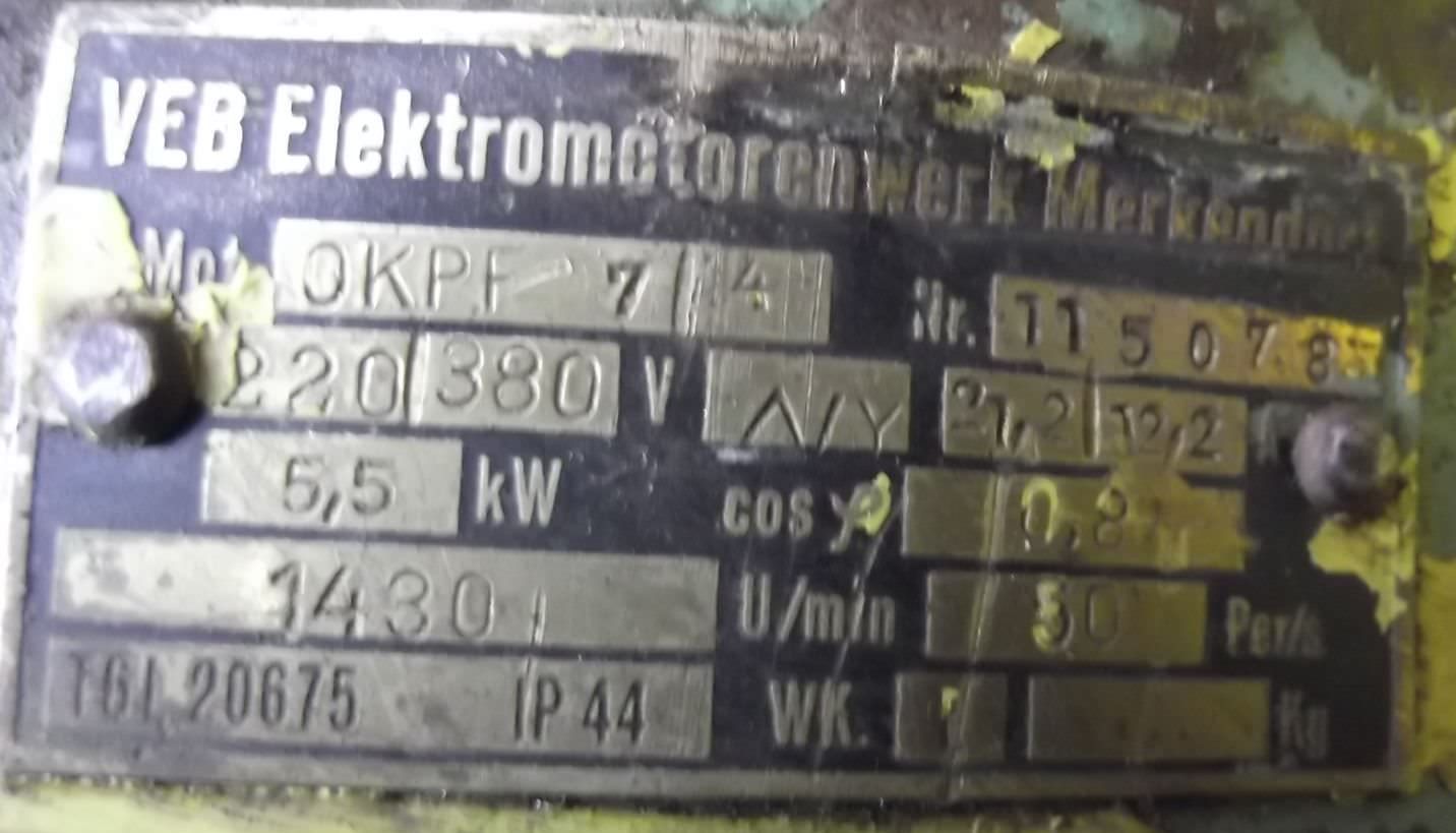 Elektromotor 5,5 kW 1430 U/min von VEM - OKPF7/4 – Bild 4