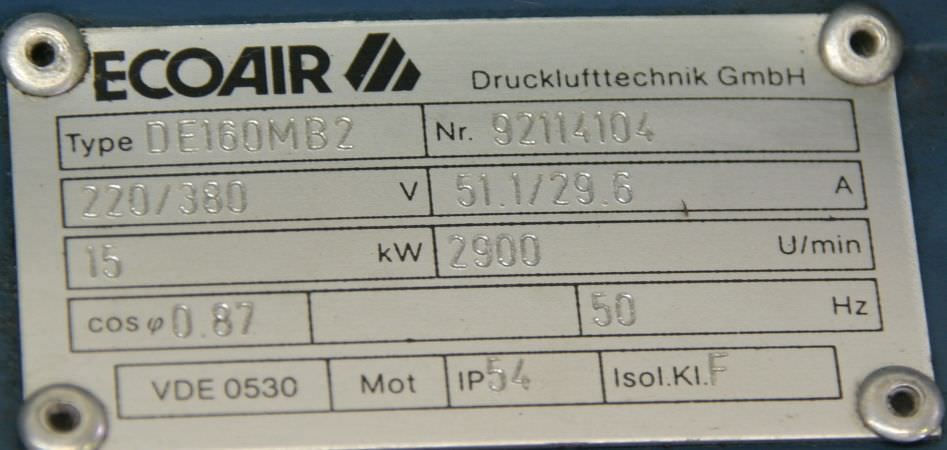 Elektromotor 15 kW 2900 U/min von Ecoair - DE160MB2 – Bild 5