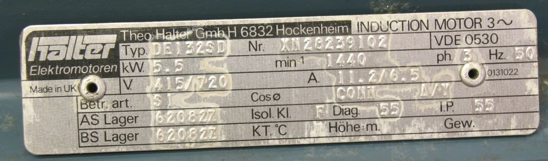 Elektromotor 5,5 kW 1440 U/min von Halter - DE132SD – Bild 4