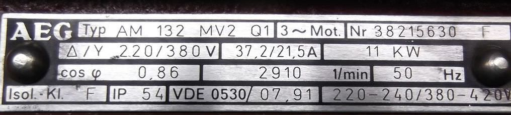 Elektromotor 11 kW 2910 U/min von AEG - AM132MV201 – Bild 4