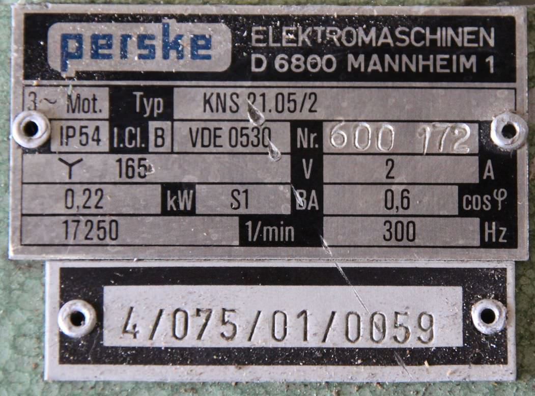 Fräsmotor für Kantenbearbeitungsmaschinen von Perske - KNS 21.05-2 – Bild 6