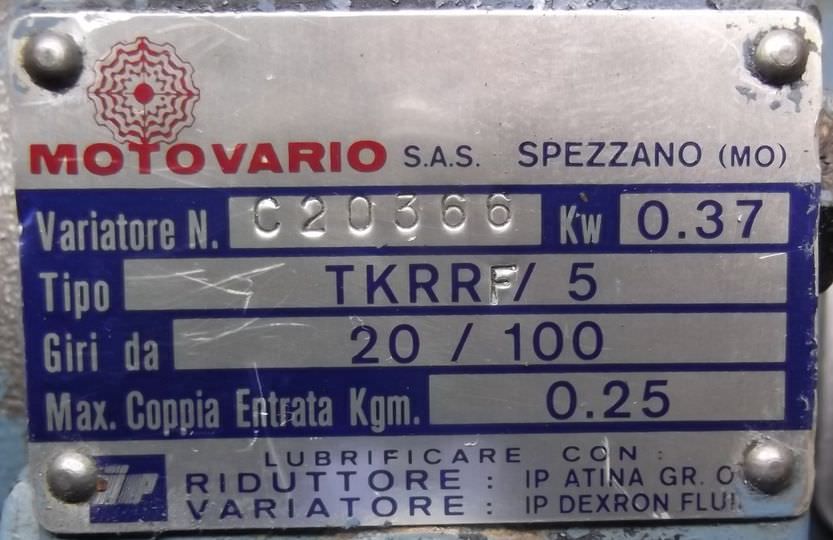 regelbarer Getriebemotor 0,37 kW 20-100 U/min von Motovario - TKRR/5 – Bild 4