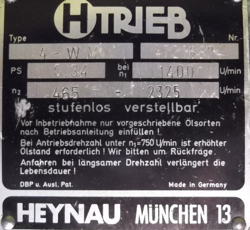 regelbarer Getriebemotor 0,25 kW 465-2325 U/min von HTRIEB - 4-WM – Bild 4