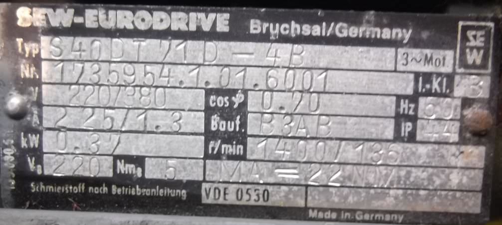 Getriebemotor 0,37 kW 136 U/min von SEW EURODRIVE - S40DT71D-4B – Bild 4