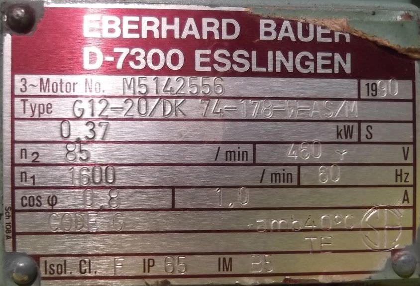 Getriebemotor 0,37 kW 85 U/min von BAUER - G12-20/DK74-178-W-AS/M – Bild 4