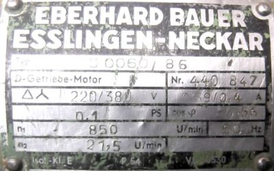 Getriebemotor 0,075 kW 21,5 U/min von Bauer - D0060/86 – Bild 4