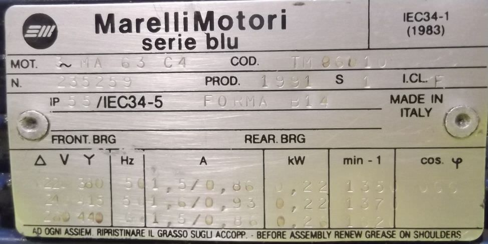 regelbarer Getriebemotor 0,22 kW 43,1-200 U/min von Marelli - TM96010 – Bild 5