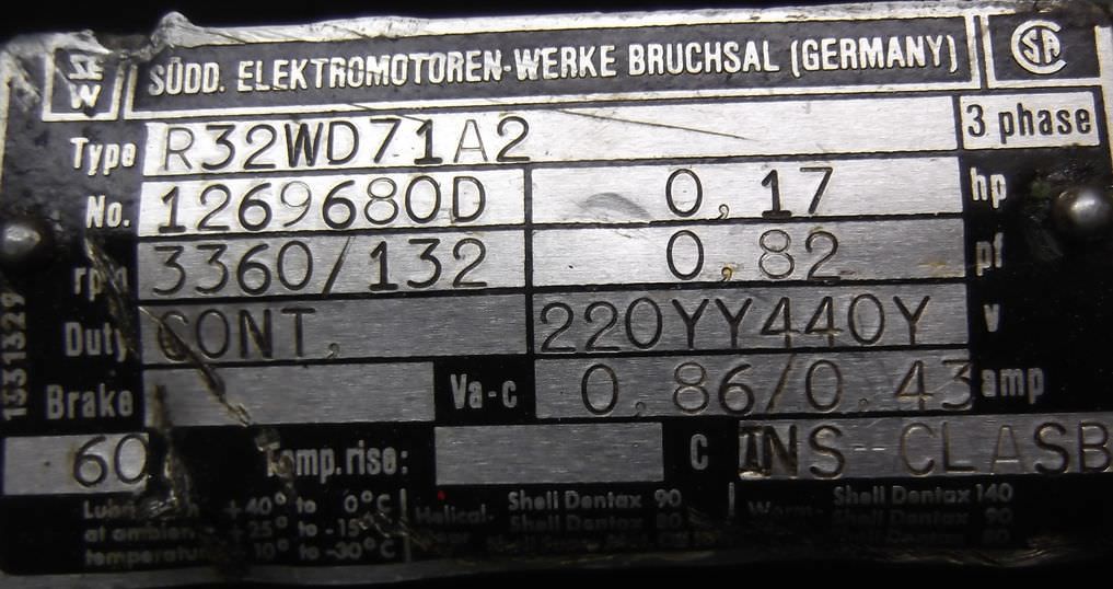 Getriebemotor 0,12 kW 132 U/min von SEW Eurodrive - R32ND71A2 R32WD71A2 – Bild 8