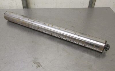 Förderbandrollen Transportrollen von Stahl - Ø 80 x 800 mm mit Kettenrad