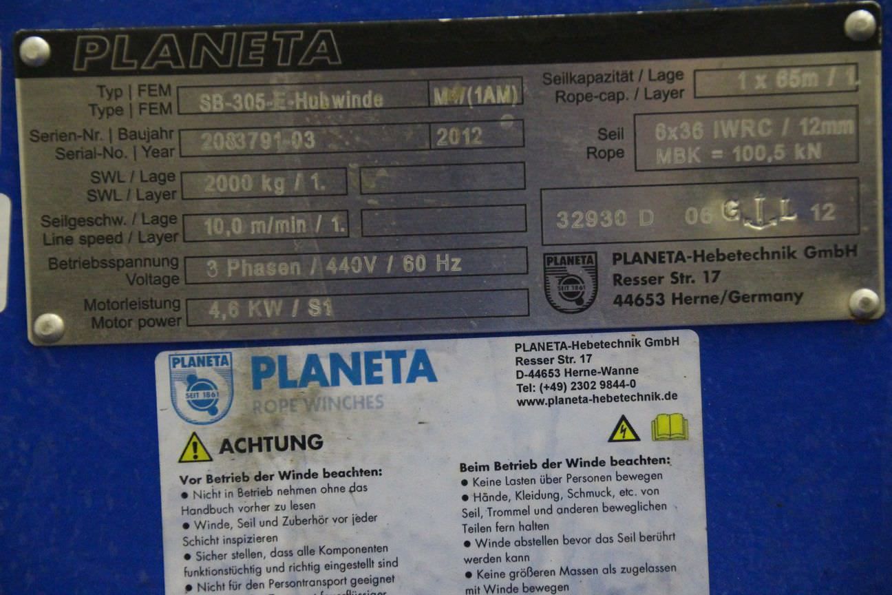 Seilwinde 2000 kg von Planeta - SB-305-E-Hubwinde – Bild 5