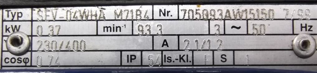 Getriebemotor 0,37 kW 120 U/min von Seva - SEV-04WHAM71B4 – Bild 4