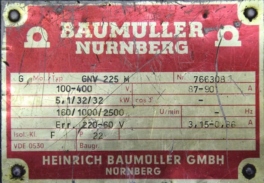 Gleichstrommotor 5,1/32/32 kW 160/1000/2500 U/min von Baumüller - GNV-225-M – Bild 10