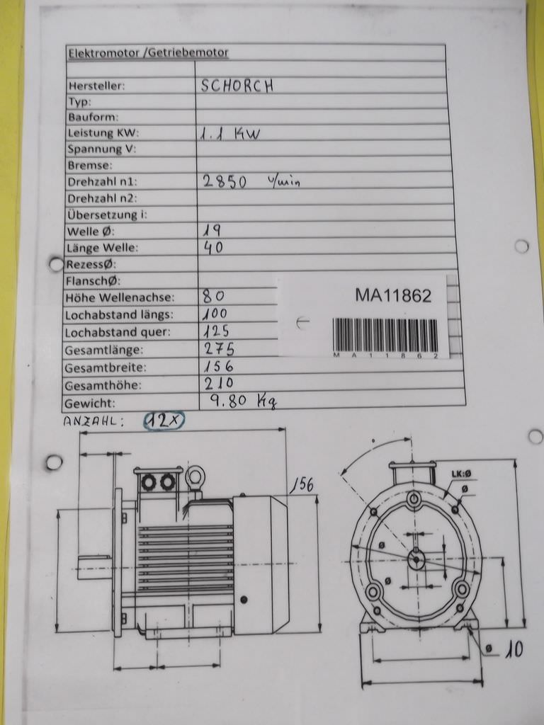 Elektromotor 1,1 kW 2850 U/min von Schorch - KA2 080N-AA010-800 – Bild 10