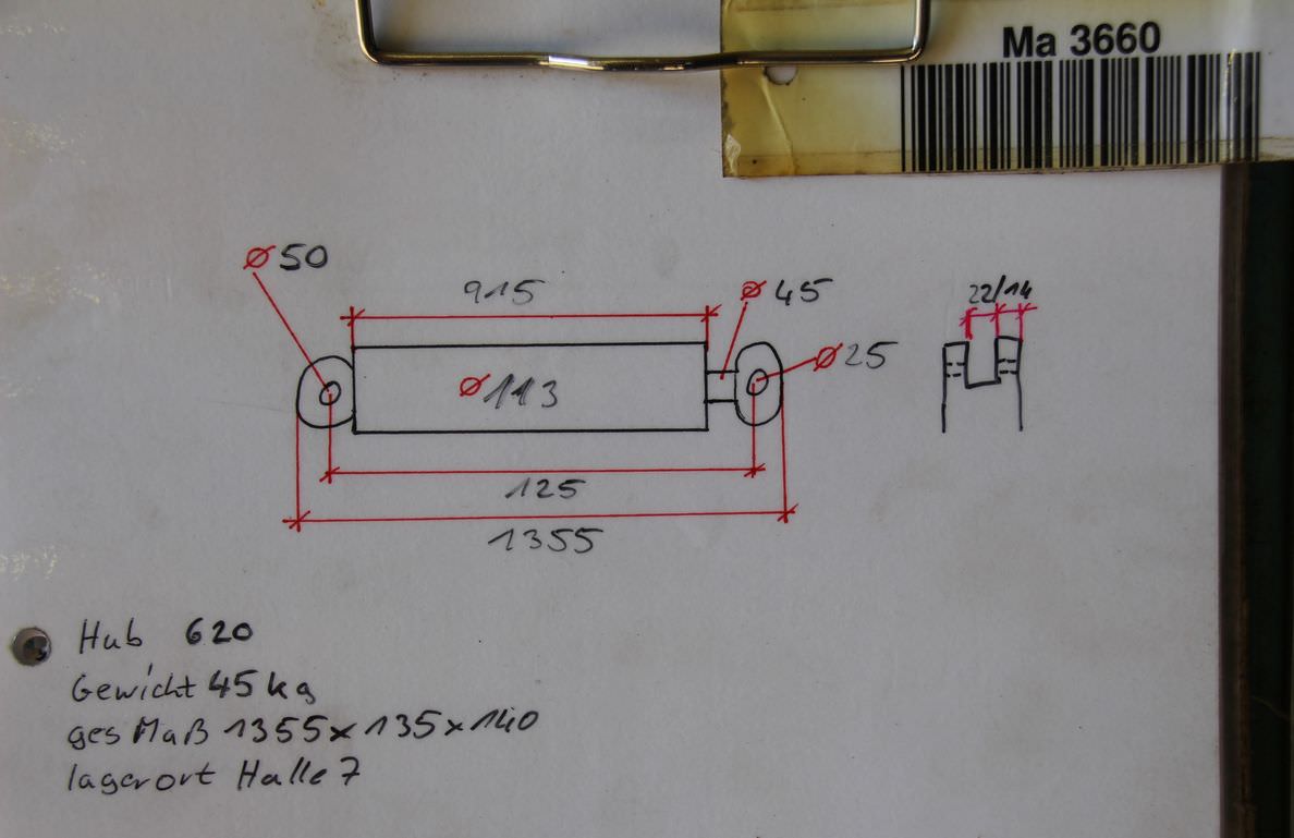 Hydraulikzylinder von ORSTA - Hub 620 mm – Bild 6