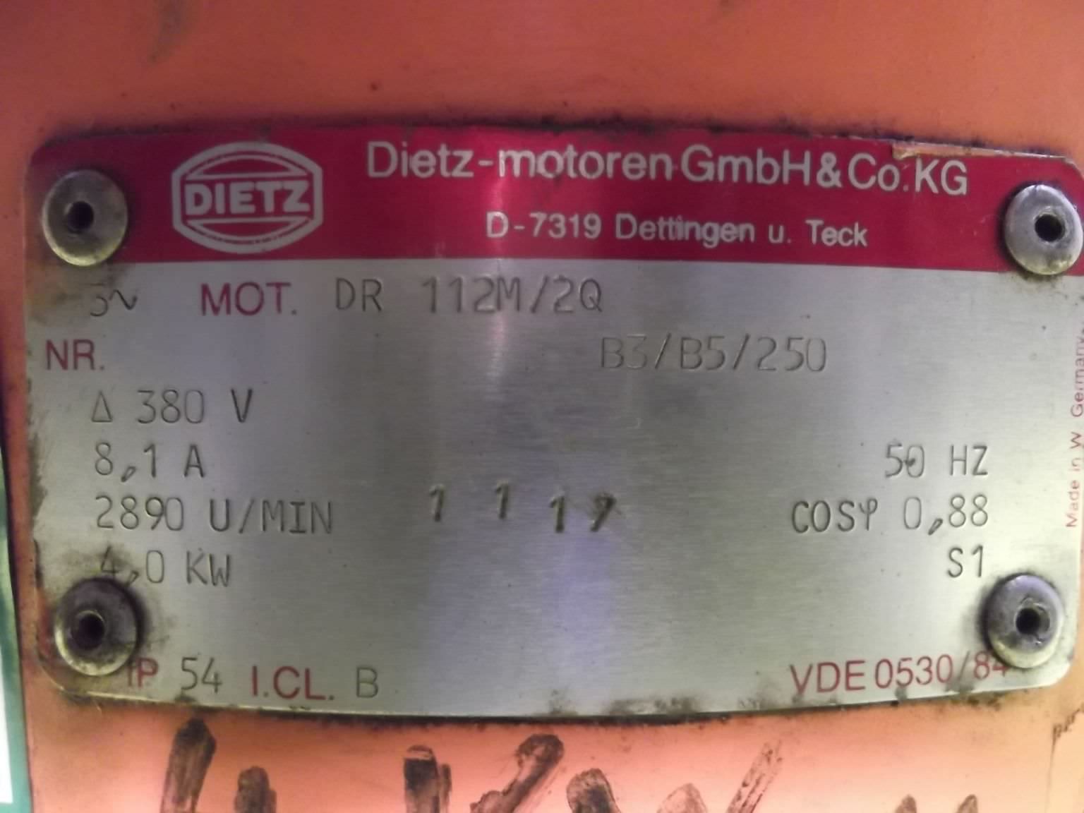 Elektromotor 4 kW 2860 U/min Fuß defekt von Dietz - DR112M/2Q – Bild 6