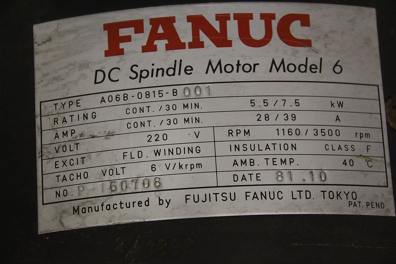 DC Servomotor 5,5/7,5 kW 1160/3500 U/min von FANUC - A06B-0815-B001 – Bild 6