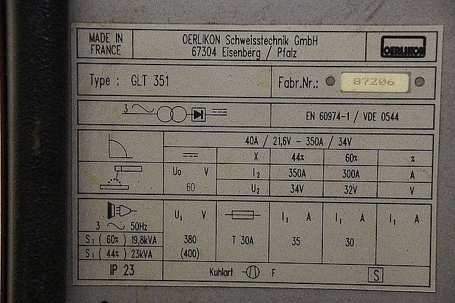 Elektrodenschweißgerät 350 A von Oerlikon - GLT 351 – Bild 6