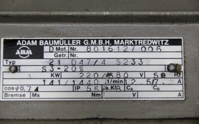 Getriebemotor 3 kW 141 U/min von ABM Baumüller - 21 D47/4 S2332 – Bild 5