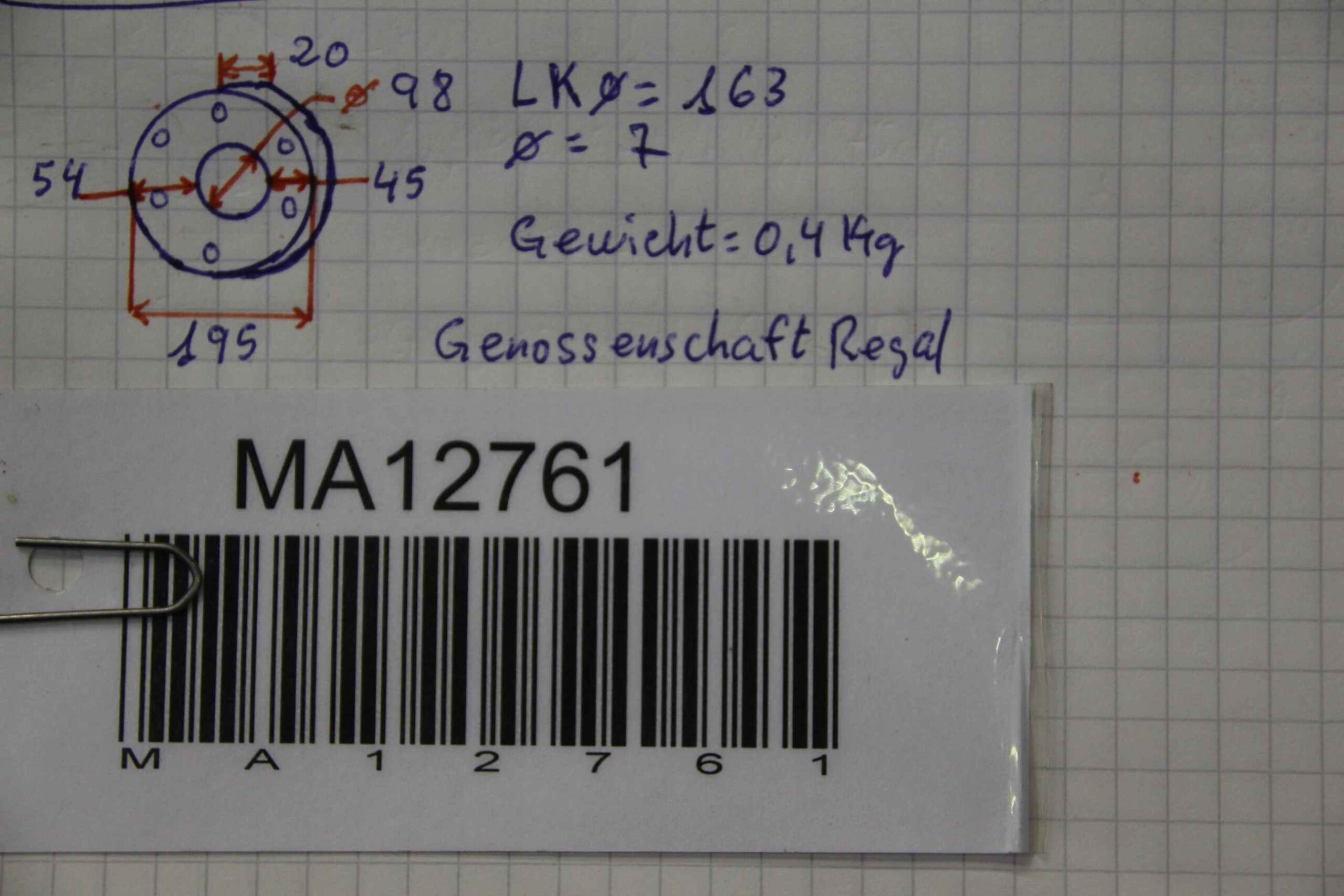 Dichtplatte von unbekannt - Ø 195/98 mm – Bild 4