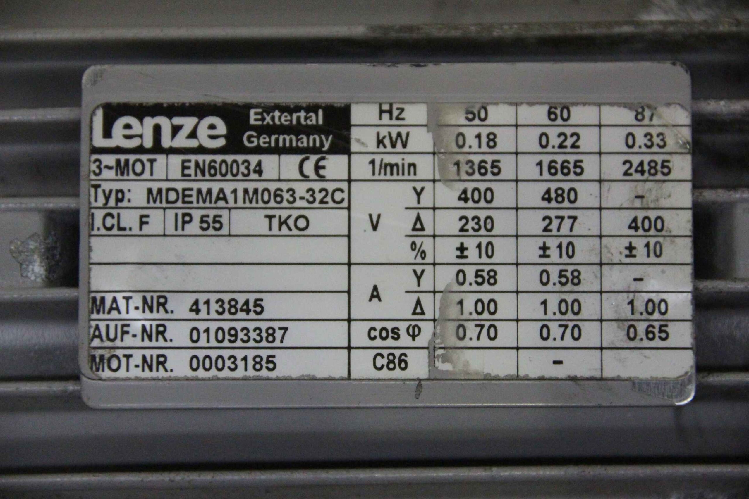 Getriebemotor 0,18 kW 174 U/min von Lenze - GST03-2 M VBR 063C32 – Bild 4