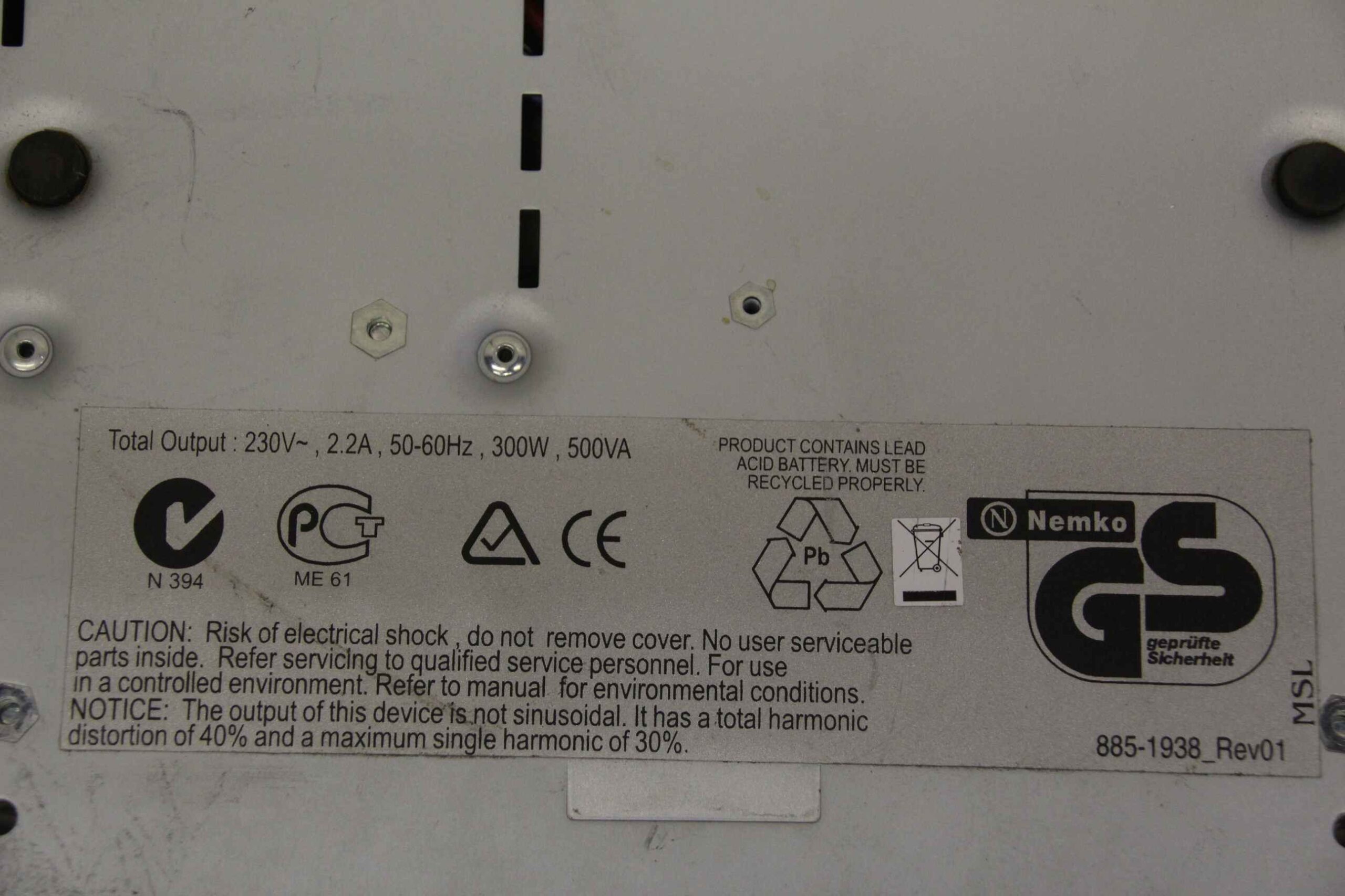 Stromversorgung von APC - Back-UPS HS 500 – Bild 8