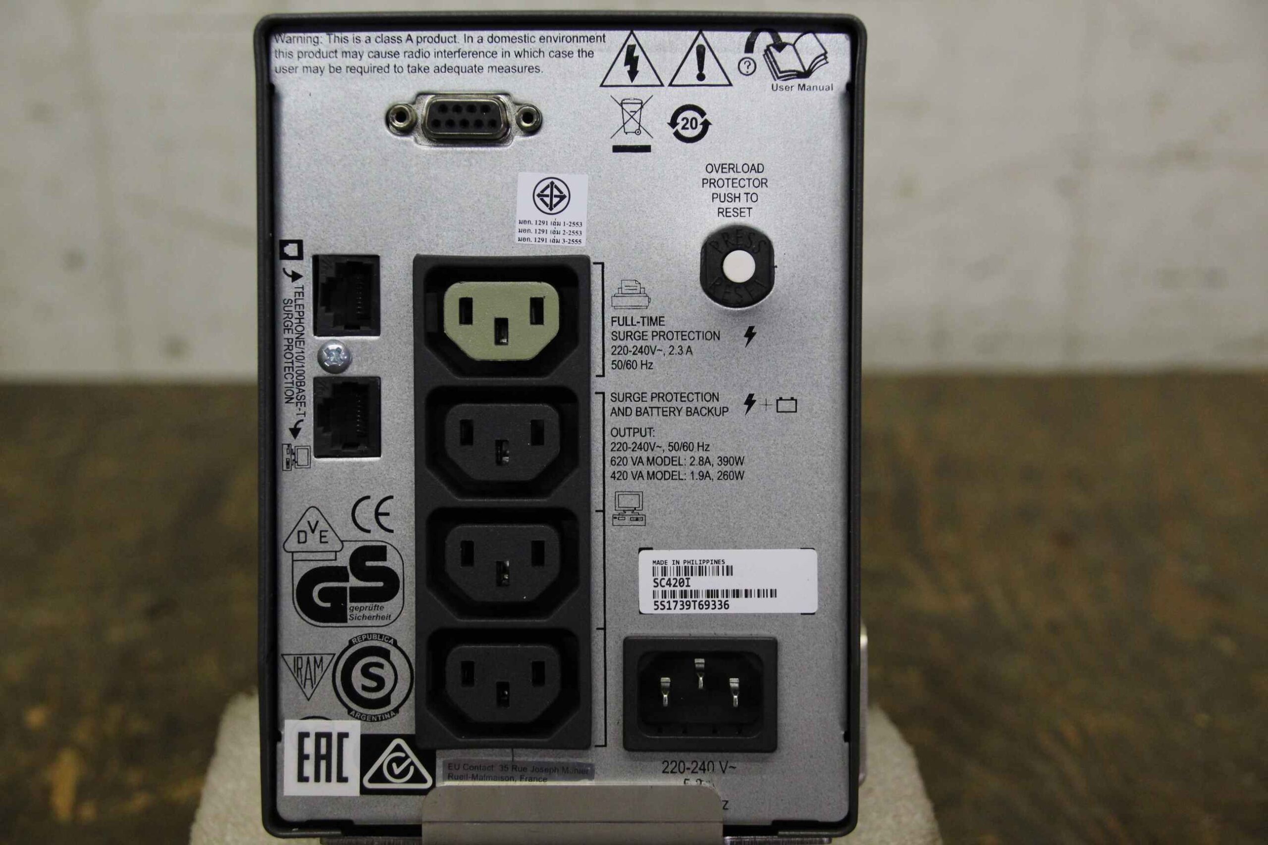 Stromversorgung von APC - Smart-UPS SC 420 – Bild 5