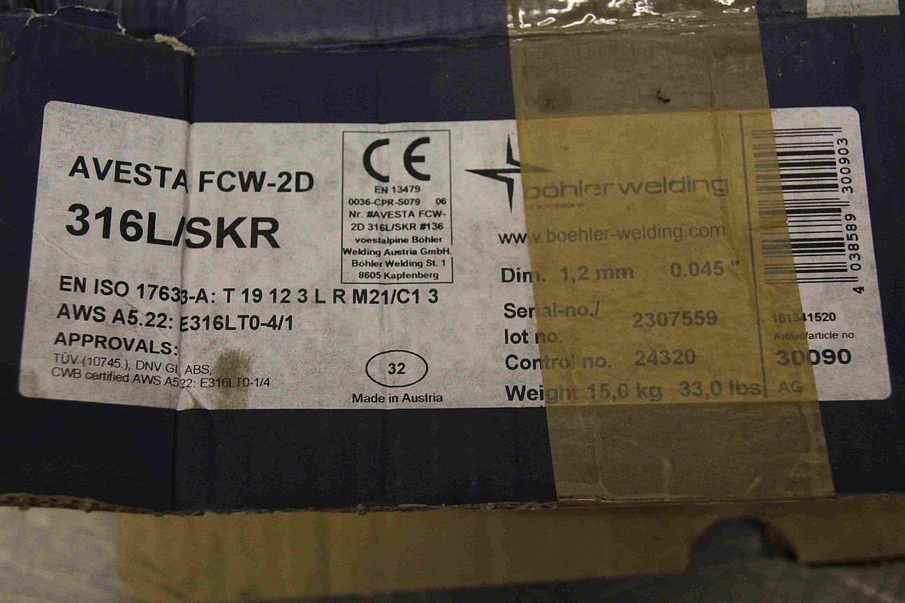 Schweißdraht 1,2 mm Gewicht 11 kg von Böhler - FCW-2D 316L/SKR – Bild 4