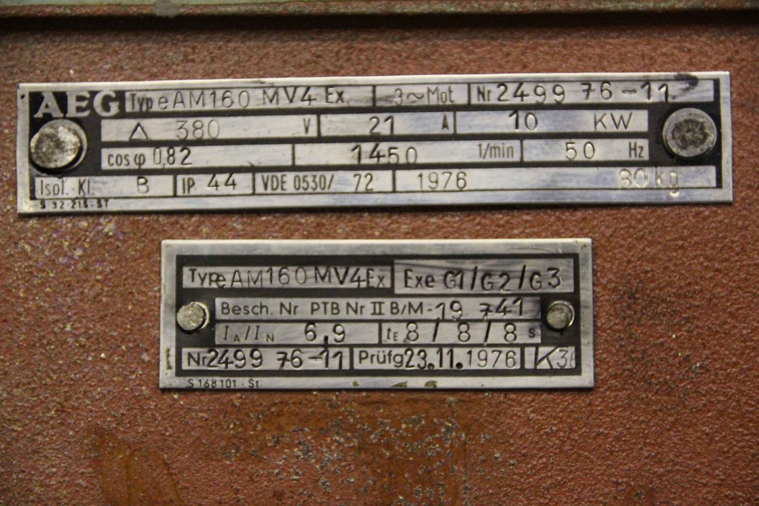 Elektromotor 10 kW 1450 U/min von AEG - AM 160 MV4 Ex – Bild 4