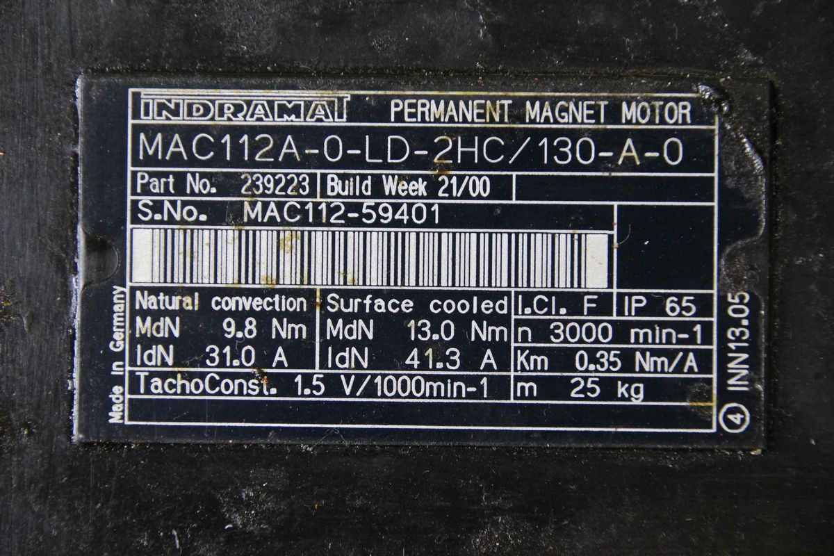 Permanent Magnet Motor von Indramat - MAC112A-0-LD-2HC/130-A-O – Bild 4