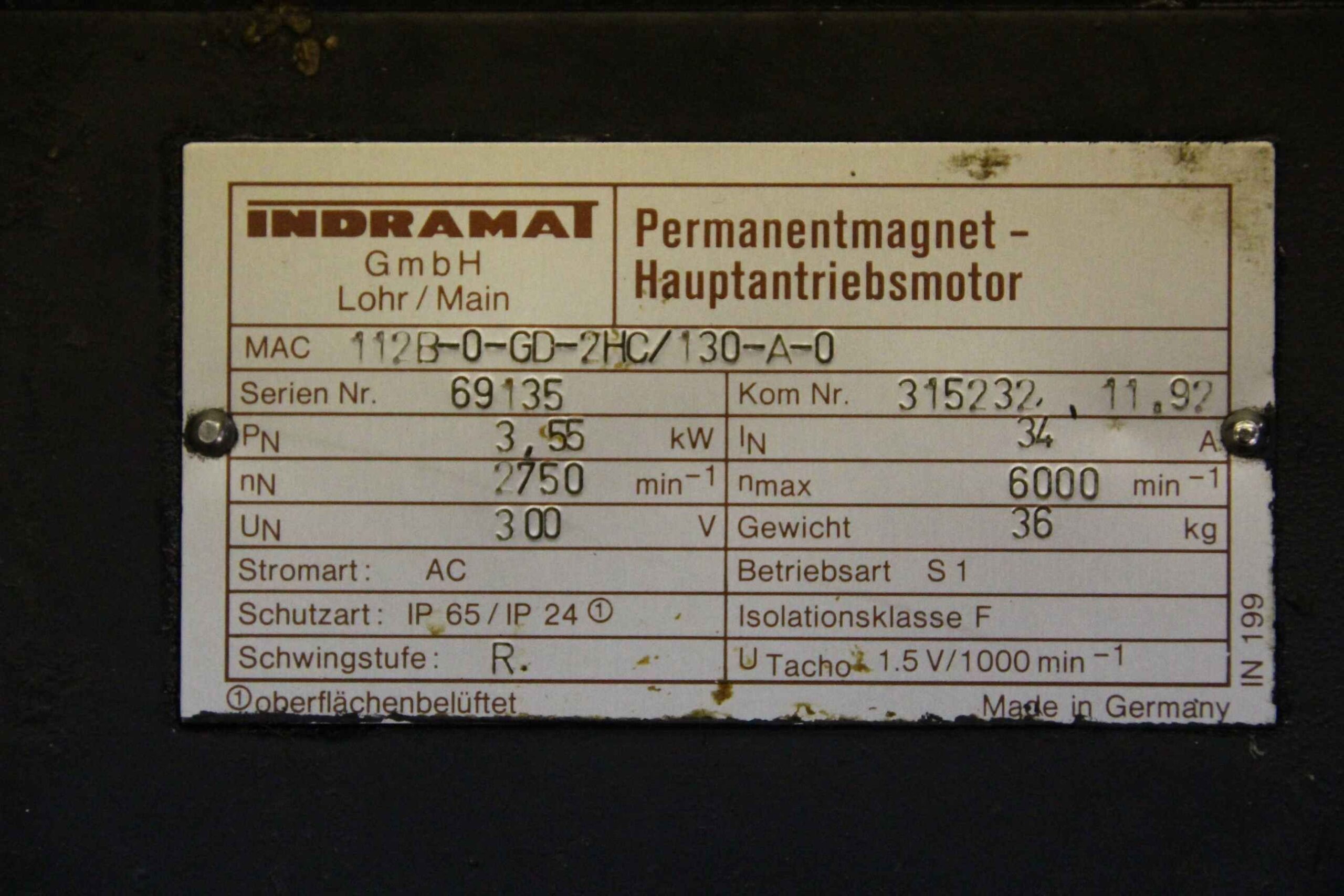 Permanent Magnet Motor von Indramat - MAC112B-O-GD-2HC/130-A-O – Bild 4