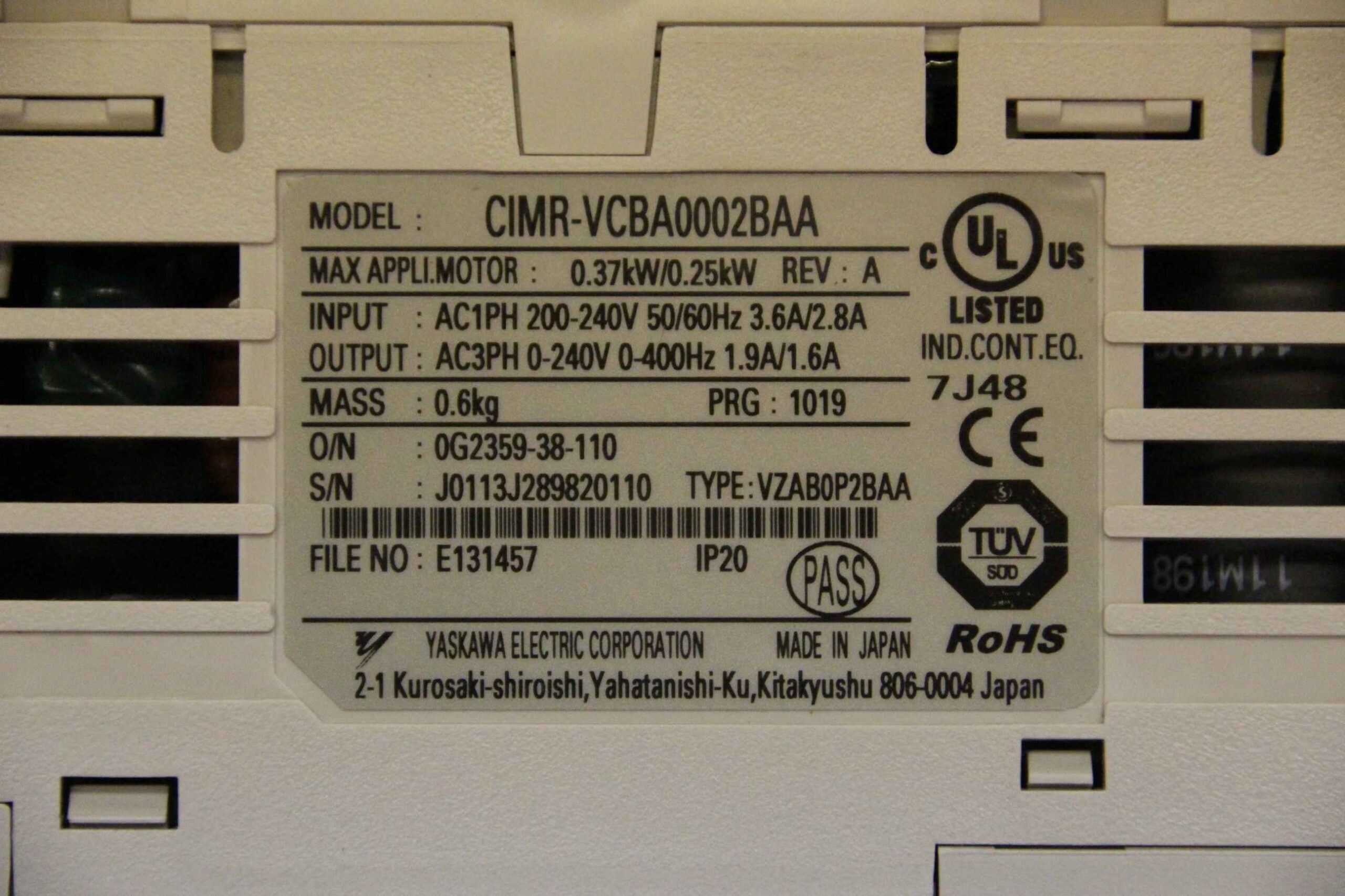 Servoregler von Yaskawa - CIMR-VCBA0002BAA VZAB0P2BAA – Bild 4