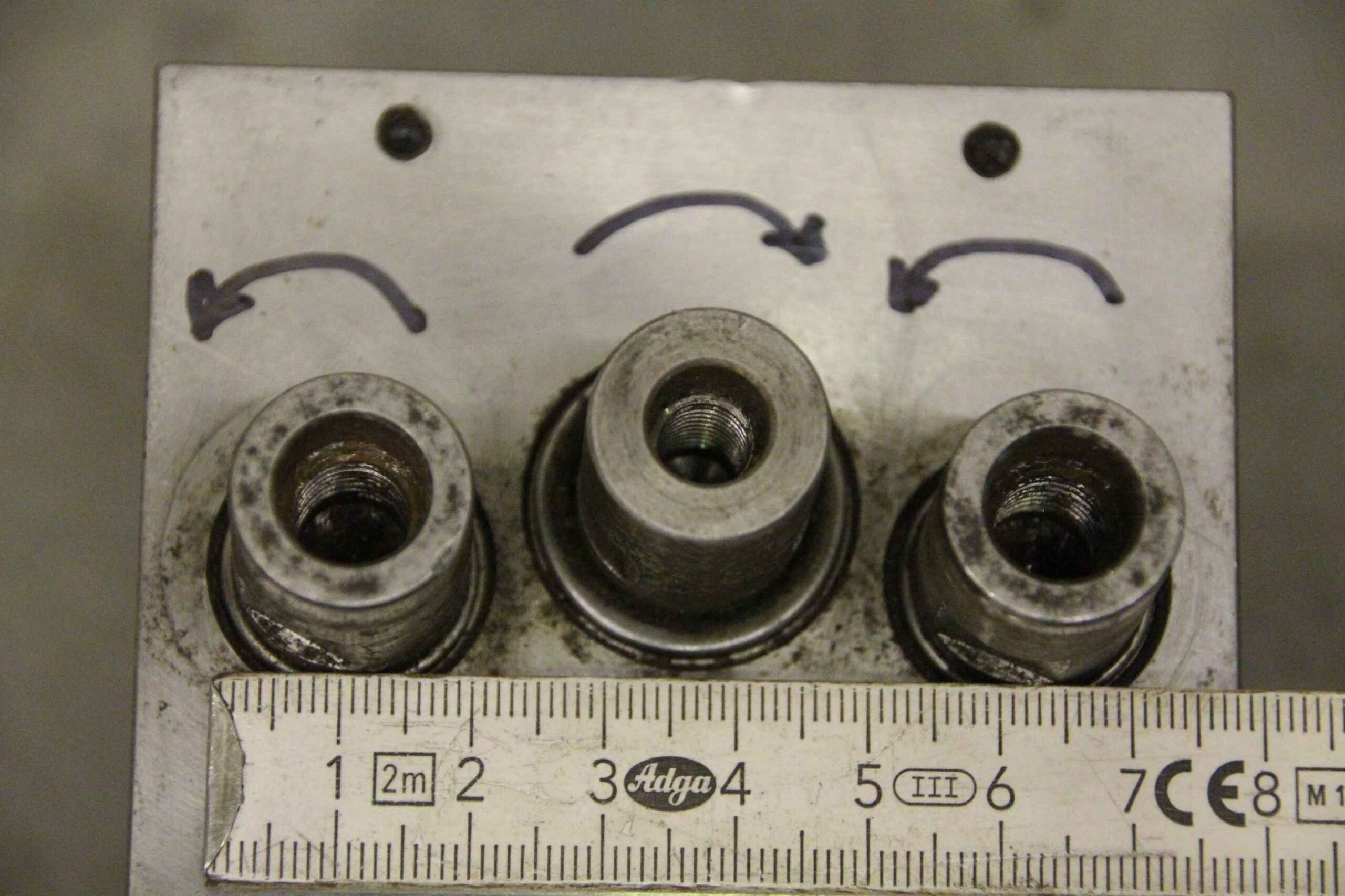 Mehrspindelkopf 3 Bohrer von Grotefeld - Aufnahme M8 – Bild 4