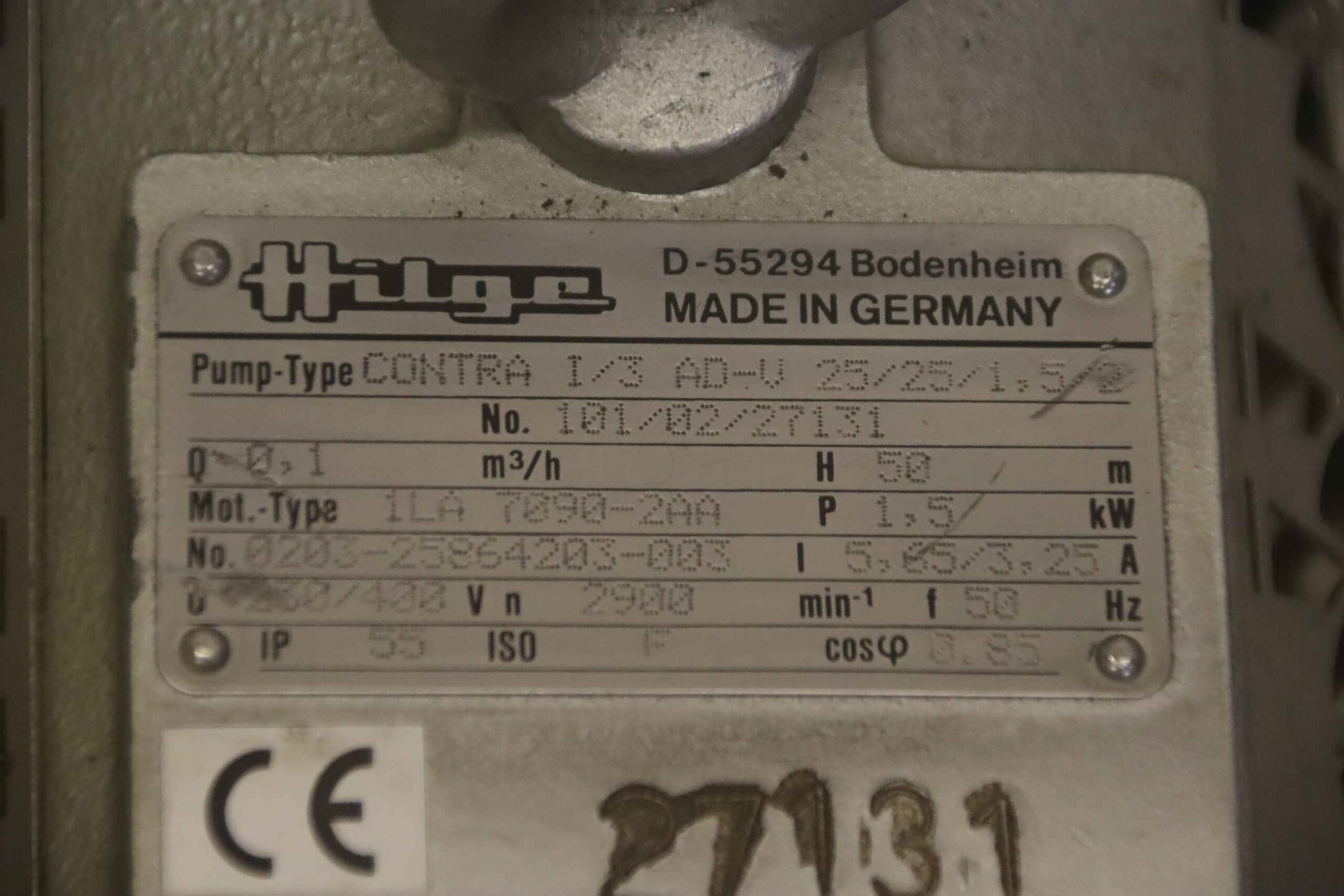 Kreiselpumpe 1,5 kW von Hilge - Contra I/3 AD-V 25/25/1,5/2 – Bild 5